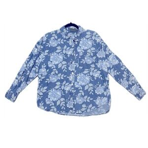 Vintage denim Liz Claiborne long sleeve EUC button down western medium